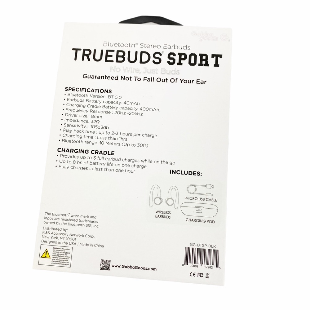 NEW NIB True-Buds Sport Bluetooth Stereo Earbuds - Picture 2 of 3